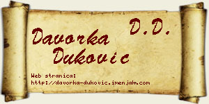 Davorka Duković vizit kartica